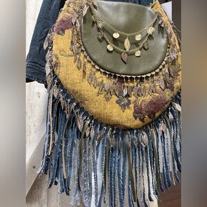 Handcrafted Faux Leather Floral Leaves Purse